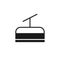 Isolated black icon of empty chair lift on white background. Silhouette of chair lift. Logo flat design. Winter mountain sport