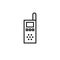 Isolated black line icon walkie-talkie on white background. Outline radio. Logo flat design. Winter mountain sport equipment