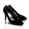 Isolated Black Suede Shoes for Women on White Background. Generative AI