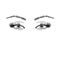 Isolated black and white female eyes. hand drawn illustration