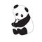 Isolated black-white panda.vector illustration