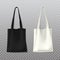 Isolated black and white woman bag, female handbag