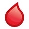 Isolated blood drop