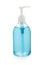 Isolated of blue alcohol pump bottle for cleaning hands to protection coronavirus covid-19 on whitebackground