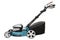 Isolated Blue Petrol Lawn Mower.