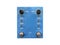 Isolated blue twin booster dual-channel stompbox electric guitar effect for studio and stage performed on white background