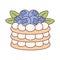 Isolated blueberries tiered cake Dessert Vector