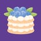 Isolated blueberries tiered cake Dessert Vector