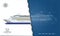 Isolated blueprint of cruise ship. Side view. Realistic 3d liner. Detailed drawing of modern marine vessel