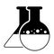 Isolated boiling and erlenmeyer flasks icon