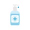 Isolated bottle of disinfectant liquid soap. Antiseptic lotion. Vector illustration.
