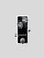 Isolated boutique white body and black control panel compressor stomp box electric guitar effect on white background.