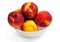 Isolated bowl with nectarine