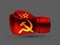 Isolated boxing glove USSR flag realistic 3d design