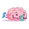 Isolated brain look emoji