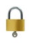 Isolated Brass lock and key on white