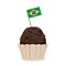 Isolated brigadeiro with a flag of Brazil