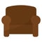 Isolated brown armchair icon