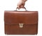 Isolated brown leather briefcase