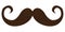 Isolated brown mustache