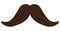 Isolated brown mustache