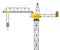 Isolated builder crane side view design