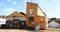 Isolated building in a wasteland of Pueblo Nuevo, Barcelona