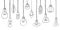 Isolated Bulbs of different types hand drawn doodle bulb set