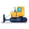 Isolated bulldozer icon. flat cartoon style vector illustration.