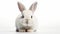 Isolated Bunny on white background. Generative AI