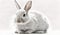 Isolated Bunny on white background. Generative AI