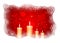 Isolated burning candles on dark red background