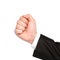 Isolated businessman hand showing fist