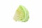 Isolated cabbage sliced on white background with clipping path