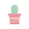 Isolated cactus inside pot block gradient style icon vector design