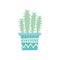 Isolated cactus inside pot block gradient style icon vector design