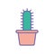 Isolated cactus inside pot line and fill style icon vector design