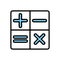 Isolated calculator buttons line and fill style icon vector design