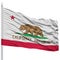 Isolated California Flag on Flagpole, USA state