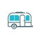 Isolated camping trailer vehicle vector design