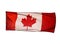 Isolated Canadian Flag in wind on white background