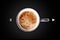 Isolated Cappuccino coffee in gray cup, ruddy fresh croissants, concept fresh pastries, morning coffee, caffeine addiction, energy