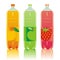 Isolated carbonated drinks bottles set