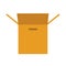 Isolated cardboard box on white background. Flat box icon. Vector graphic