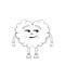 Isolated cartoon of a brain with a smirk