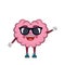 Isolated cartoon of a brain wearing sunglasses