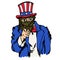 Isolated cartoon the fake doppelganger of uncle sam