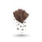 Isolated cartoon rock. Fly stone object. Earth element game asset. Brown mountain icon.