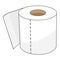 Isolated Cartoon Toilet Paper Roll