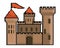 Isolated castle with pennants design vector illustration